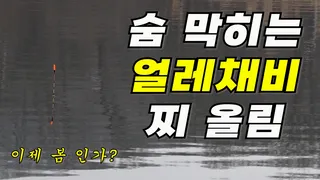 이젠 봄이 오나 봐요~ 숨 막히는 얼레 채비 찌 올림