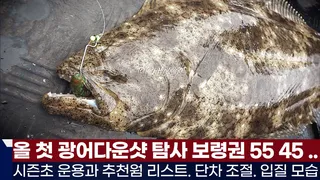 풍낚TV 올 첫 광어다운샷 탐사/시즌초반 운용과 추천웜/단차조절/초리대 입질 확대 영상/대천 제우스호/Flatfish downshot