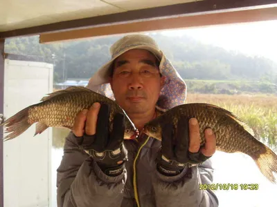 당진 가교리지 가을큰붕어 조사님가까이..........