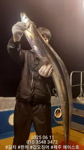 제주에이스호!!(6월11일)갈치조황입니다010 35483472~010 3860 3472{9.77톤22인승12석운영