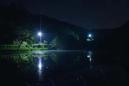 소백산 자락의 소류지에서