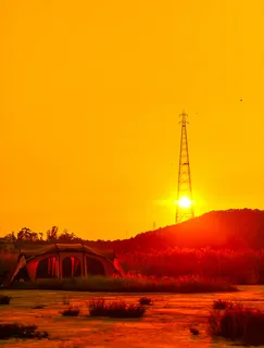 캠핑장의 노을