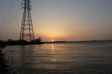 남양만 저녁 노을